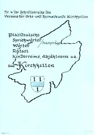 Titelseite ' Plattdeutsche Sprichwörter, Wörter, Rätsel, Kinderreime, Abzählverse u.a. aus Kirchhellen'